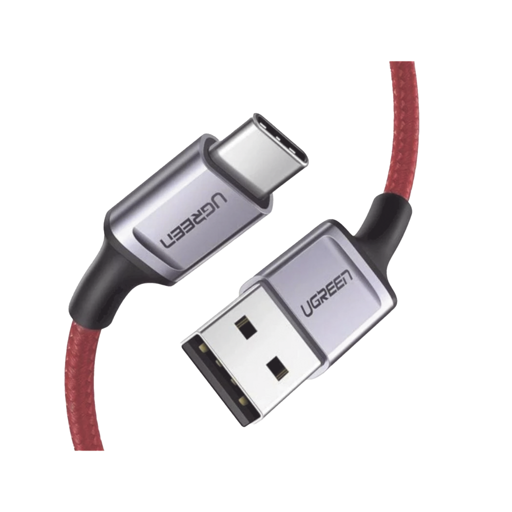 Cable USB-A a USB-C | 1 Metro | Carga Rápida QC 4.0/3.0/2.0 | FPC | AFC | Protección Integrada |  480 Mbps | Caja de Aluminio | Nylon Trenzado | Color Rojo | Ampliamente Sugerido para Carga Rápida HUAWEI.