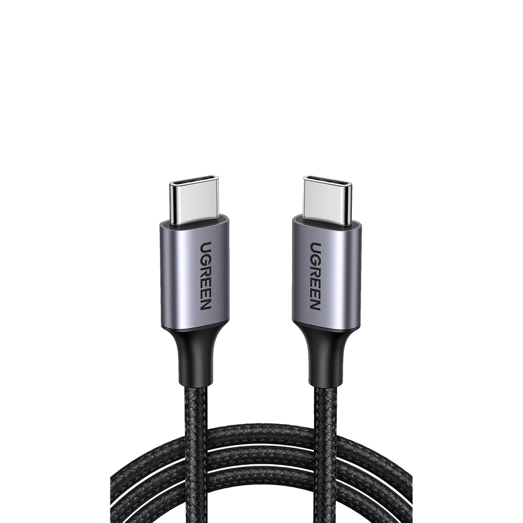 Cable USB-C a USB-C | 2 Metros | Transferencia de datos de 480 Mbps | Carga Rápida de hasta 60W | QC 4.0/3.0/2.0 | PD3.0 | FPC | AFC | Protección Integrada | Caja de Aluminio | Nylon Trenzado | Color Negro | 2 años de Garantía.