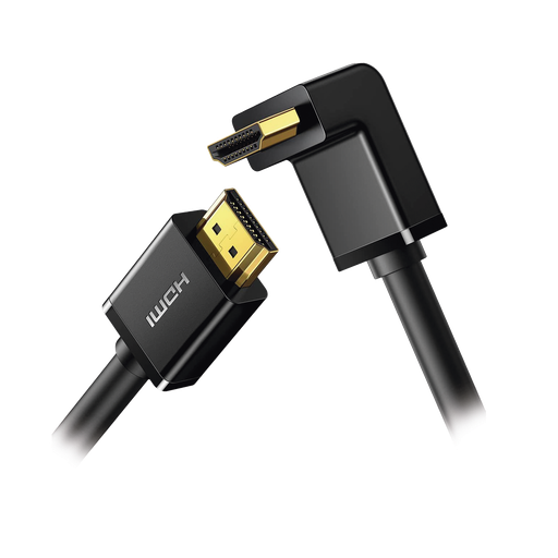Cable HDMI 2.0  en Angulo de 90°  / 3 m / 4K@60Hz / HDR / 3D / HEC (Canal Ethernet HDMI) / ARC (Canal de Retorno de Audio / CEC / 32 canales de Audio / HDCP 2.2 / Dolby Atmos / 18 Gbps / Blindaje Múltiple