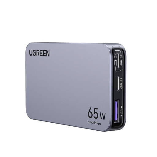 Cargador Ultra Slim 65W Nexode Pro| Diseño de Pared Plano | 3 Puertos de Carga Rápida | 2 USB-C | 1 USB-A | Tecnología GaNInfinity | PD3.1 de 65W / QC4.0 | Tecnología de Protección Térmica | Optimiza la Carga | Ca