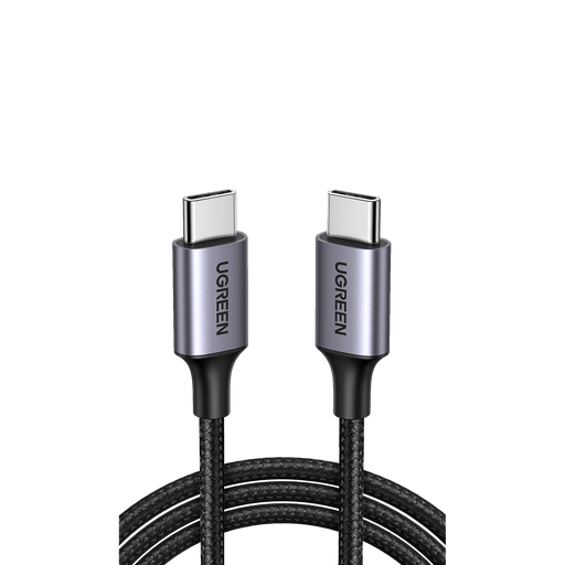 Cable USB-C a USB-C | 2 Metros | Transferencia de datos de 480 Mbps | Carga Rápida de hasta 60W | QC 4.0/3.0/2.0 | PD3.0 | FPC | AFC | Protección Integrada | Caja de Aluminio | Nylon Trenzado | Color Negro | 2 años de Garantía.