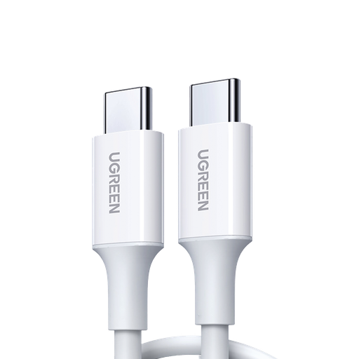 Cable USB-C a USB-C | 1 Metro | Carga Rápida de hasta 60W | Transferencia de datos de 480 Mbps | PD3.0 | QC 4.0/3.0/2.0 | FPC | AFC | Duradero y Flexible| Caja ABS | Cubierta de TPE | Color Blanco | 2 años de Garantía.